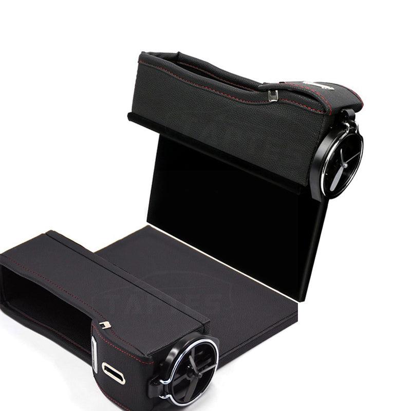 Car Seat Slit Gap Storage Box with Foldable Cup Holder for Model S - TAPTES