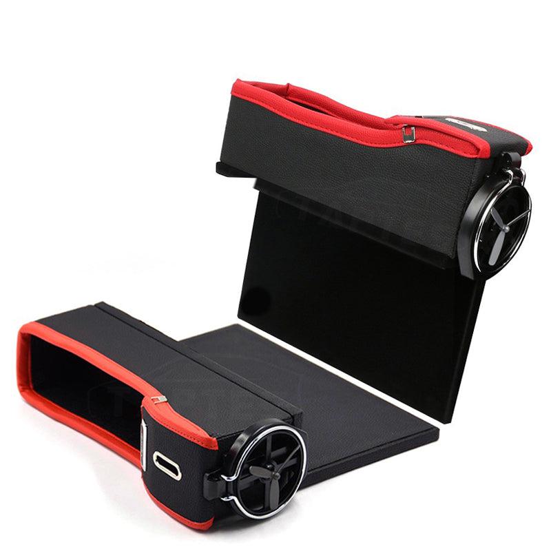 Car Seat Slit Gap Storage Box with Foldable Cup Holder for Model S - TAPTES