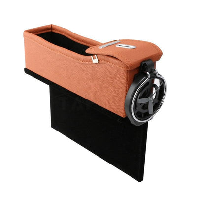 Car Seat Slit Gap Storage Box with Foldable Cup Holder for Model S - TAPTES