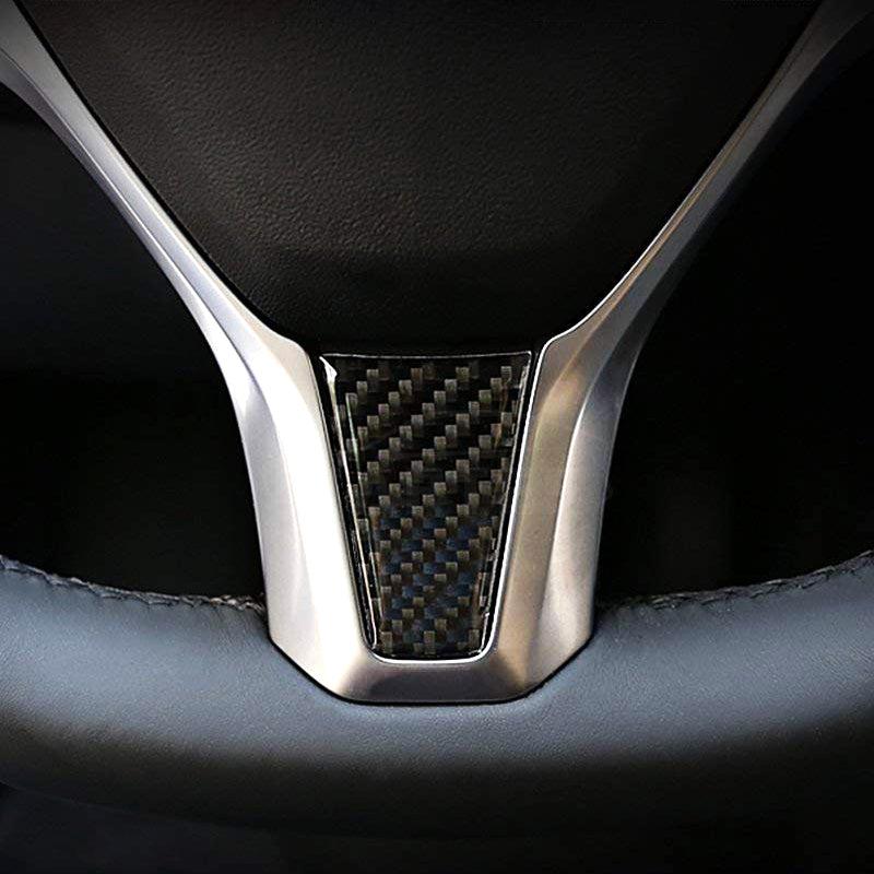 Carbon Fiber Steering Wheel Decoration Sticker for Model S - TAPTES