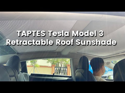 TAPTES® Tesla Model 3 Retractable Roof Sunshade, Upgraded Roof Sunshade for Tesla Model 3