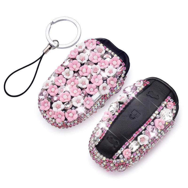 Bling Car Key Fob Cover for Tesla Model X,Gift Female for Tesla X Owner