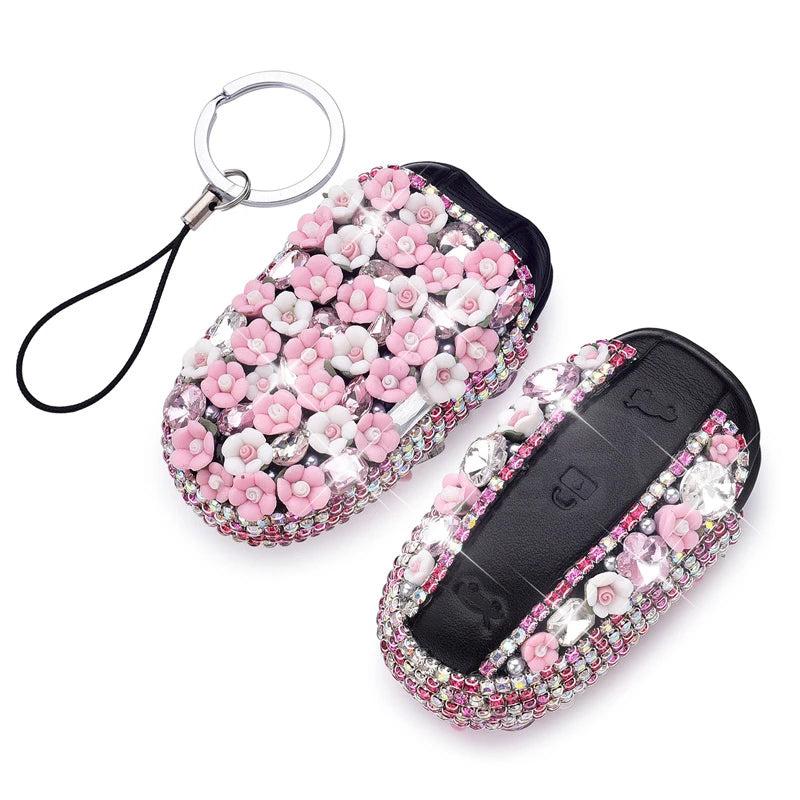 Bling Car Key Fob Cover for Tesla Model X，Gift Female for Tesla X Owner