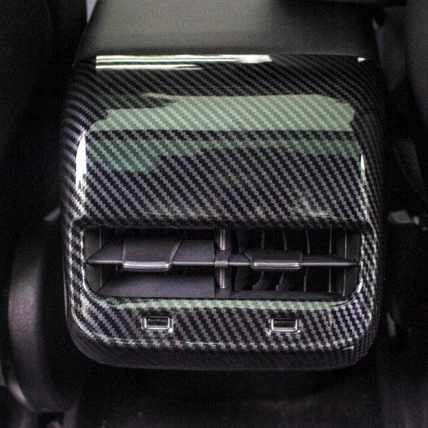 Rear Air Vent Carbon Fiber Style Frame Cover for Tesla Model 3 - TAPTES