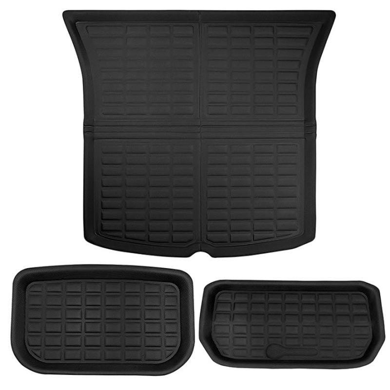 Front & Trunk Cargo Mats for Model Y 5 Seater 2020-2023 2024, Full Set Tesla Model Y Trunk Mats