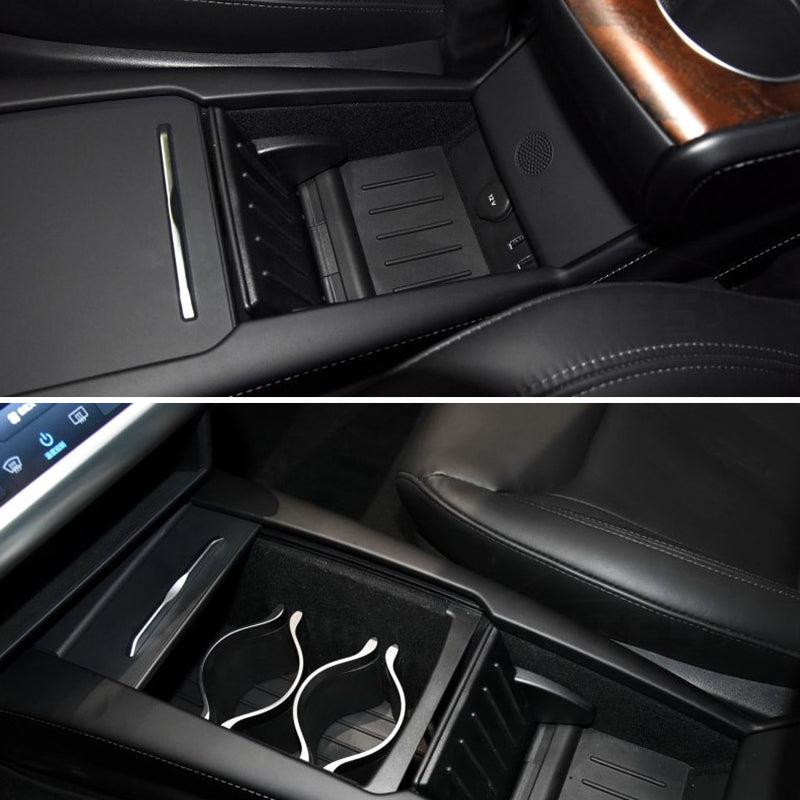 Handrail Storage Box Touch Sensor LED Light for Model S - TAPTES