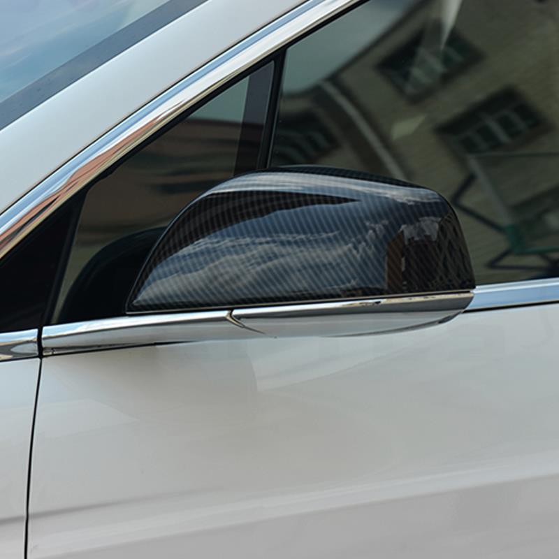 Pack of 2pcs Carbon Fiber Side Mirror Covers Cap for Model S - TAPTES