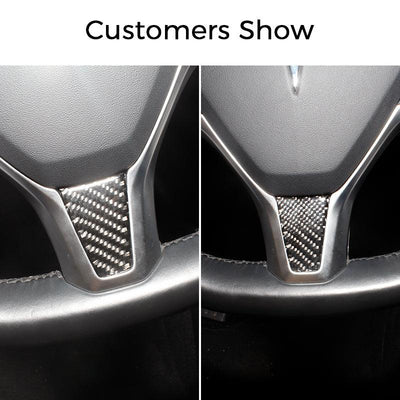 Carbon Fiber Steering Wheel Decoration Sticker for Model S - TAPTES