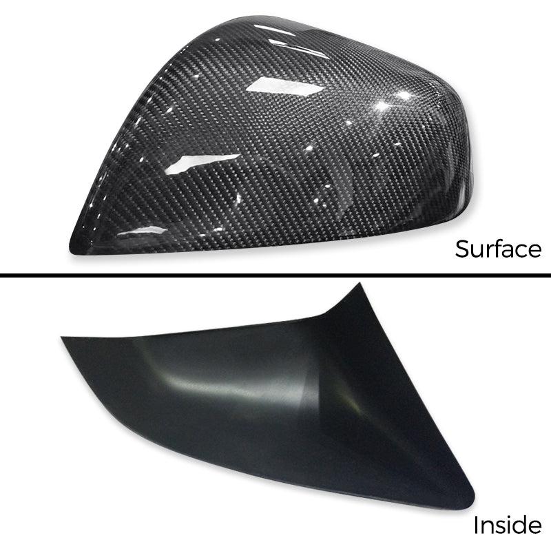 Pack of 2pcs Carbon Fiber Side Mirror Covers Cap for Model X - TAPTES