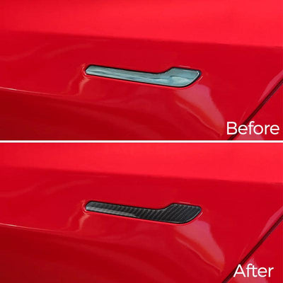 Carbon Fiber Door Handle Trims for Tesla Model 3 - 4pcs - TAPTES