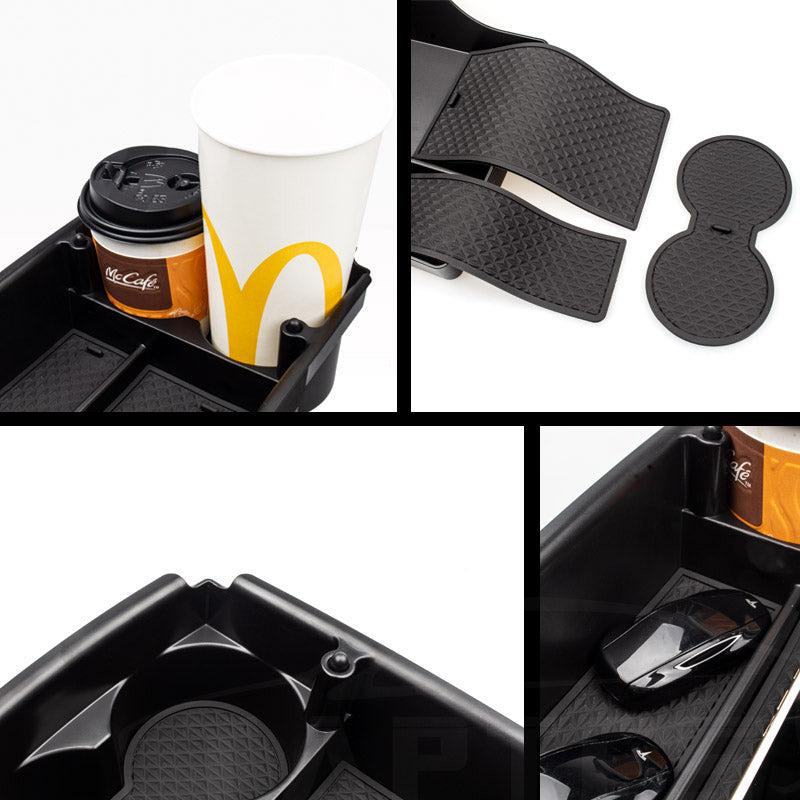 Center Console Organizer Storage Box with Cup Holder for Model S - TAPTES