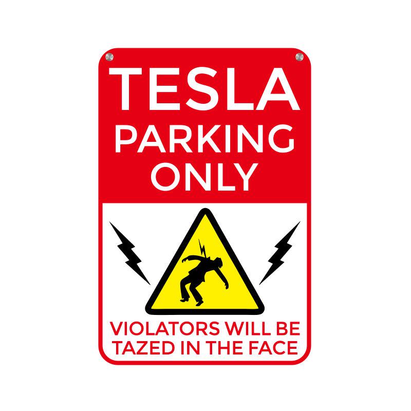 Funny Tesla Parking Garage Sign for Tesla Model S Model X Model 3 - TAPTES