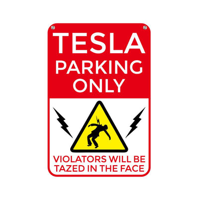 Funny Tesla Parking Garage Sign for Tesla Model S Model X Model 3 - TAPTES