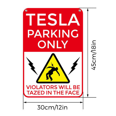 Funny Tesla Parking Garage Sign for Tesla Model S Model X Model 3 - TAPTES