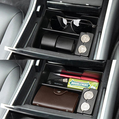 Upgraded Center Console Tray for Tesla Model 3, Collects Charger Adapter - TAPTES